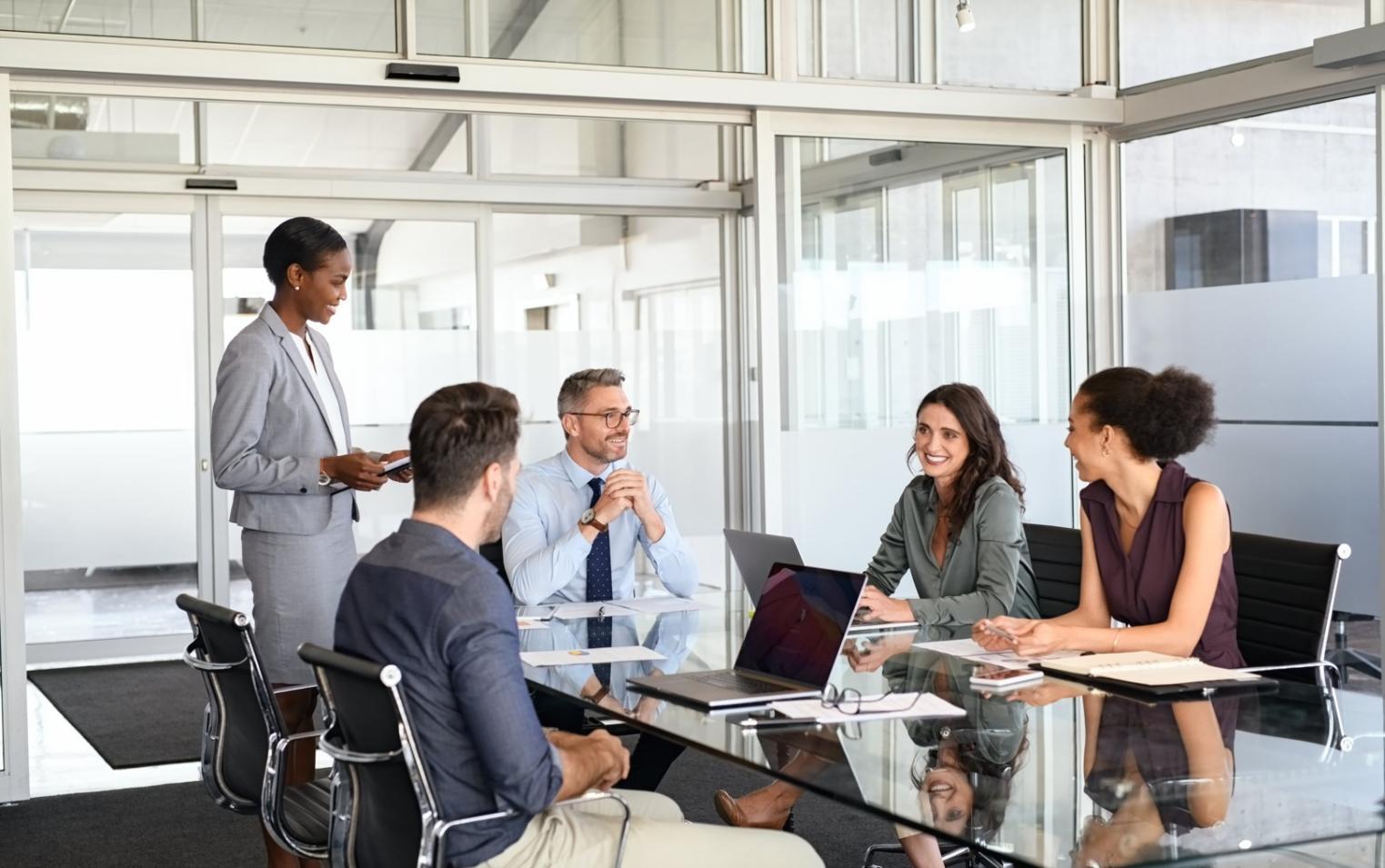 Annual budget review meeting with stakeholder presentations