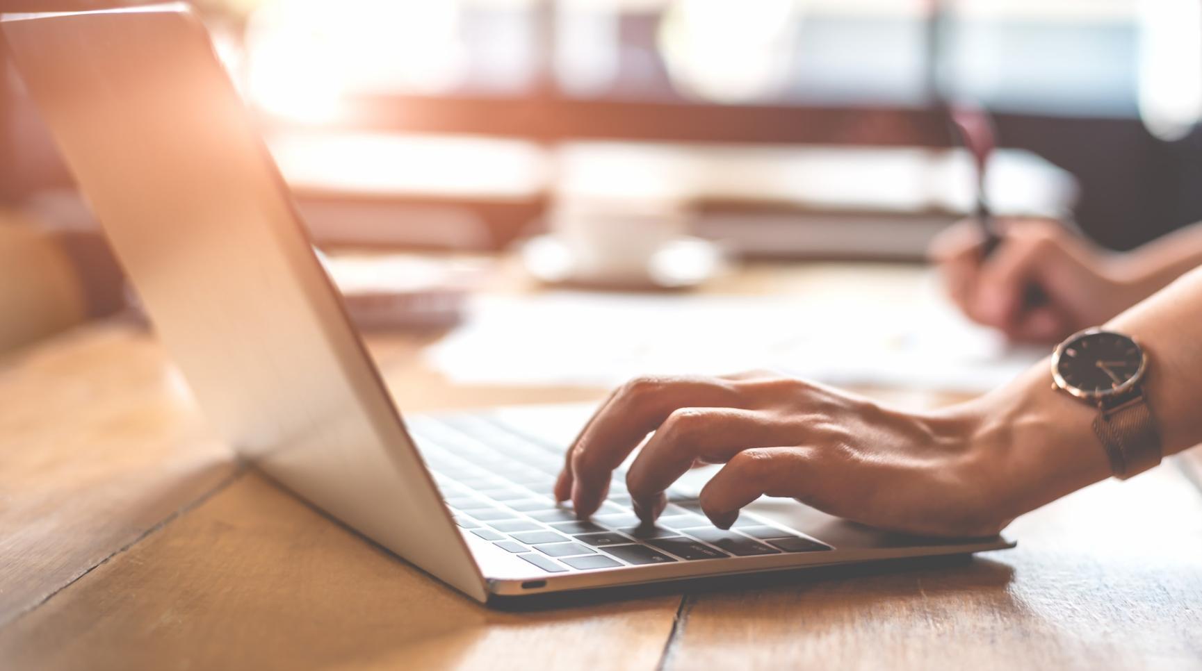 Analyst reviewing budget spreadsheet during video call